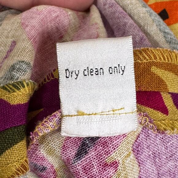 Vintage TALBOTS Linen Dress Womens 8 Tropical Print Floral Summer Hawaiian Beach - Picture 10 of 13